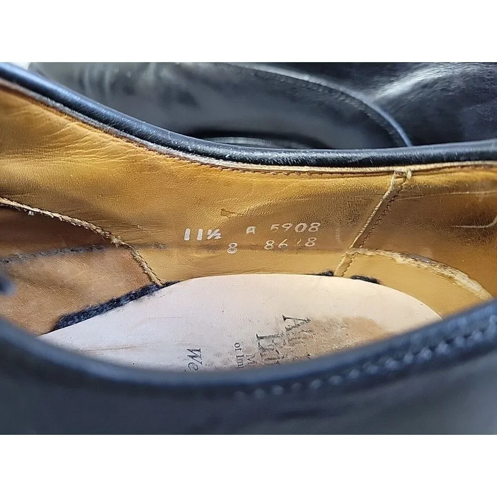 Allen Edmonds Weybridge Black‎ Oxfords Wingtip Dress Mens Shoes Size 11.5 A
